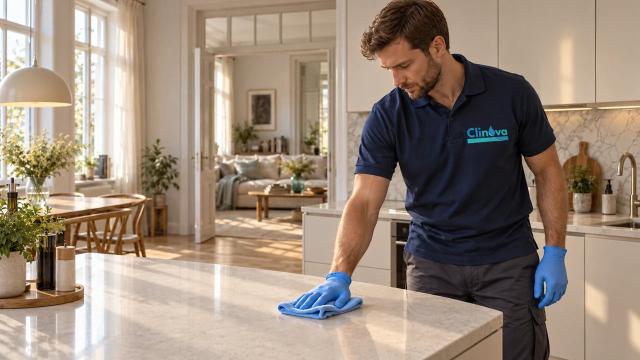 Clinova Clean Mitarbeiter bei der professionellen Reinigung